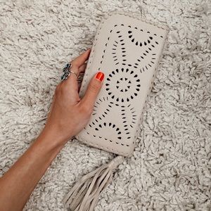Cleobella Mexicana Clutch in blush pink